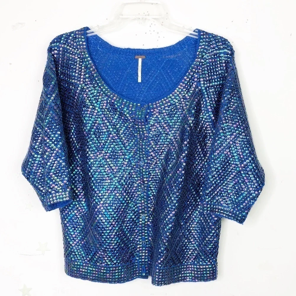 Free people pop star sequined cardigan
